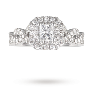 Vera Wang Love princess cut 0.95 total carat weight cluster and diamond set shoulders ring in 18 carat white gold £3,000.00 ITEM CODE 37120007